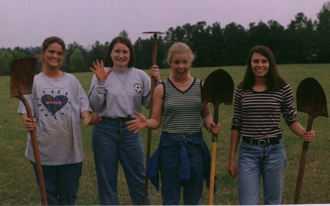 girls about to move dirt